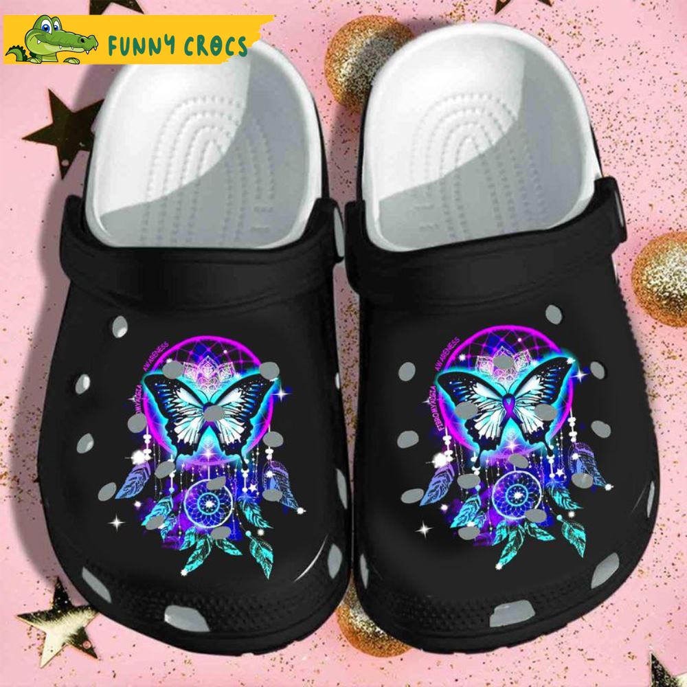 Suicide Prevention Awareness Butterfly Crocs