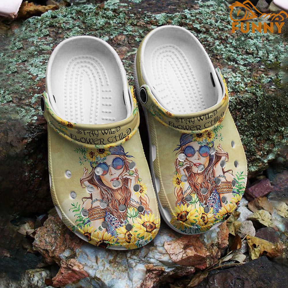 Sunflower Girl Hippie Crocs