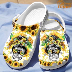 Sunflower Skull Hippie Crocs 3