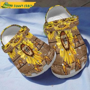 Sunflower Wood You Are My Sunshine Butterfly Crocs