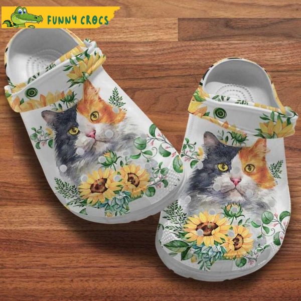 Sunflowers Kitten Cat Crocs