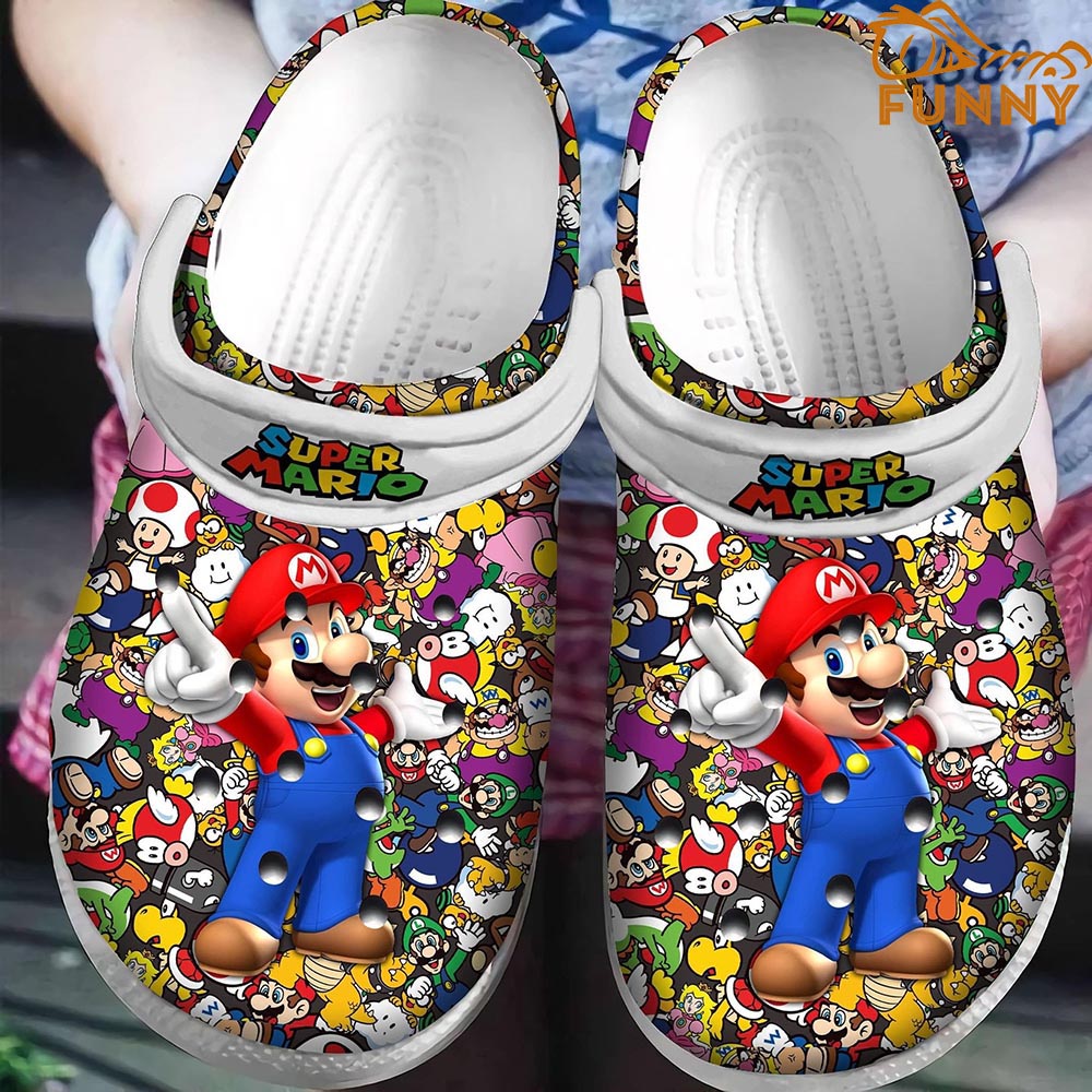 Super Mario Pattern Crocs