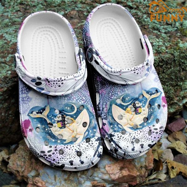 Whale With Baby Seal Magic Ocean Hippie Crocs