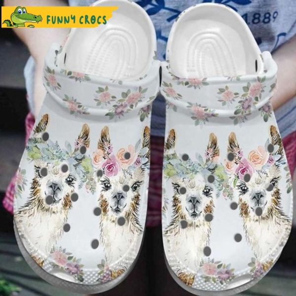 lama Alpaca Couple Floral Crocs