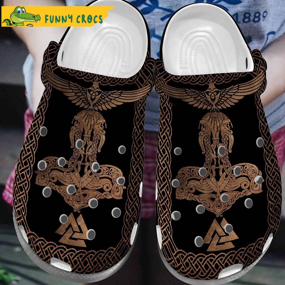 3D Brown Symbols Viking Gifts Crocs