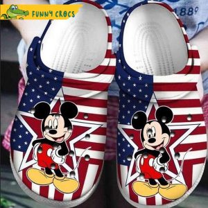 America Flag Mickey Mouse Crocs Clog Shoes