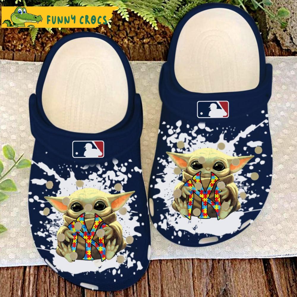 Autism Awareness Mlb Baseball New York Yankees Baby Yoda Crocs