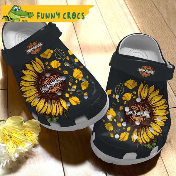 Biker Sunflower Gifts Crocs Slippers