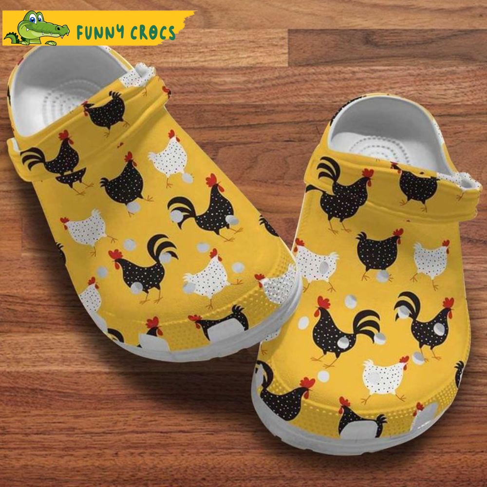 Black And White Chicken Gifts Crocs Clog Shoes - Discover Comfort And ...