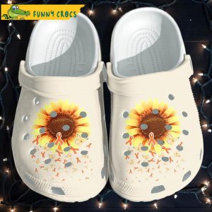 Breast Cancer Awareness With Sunflower Crocs