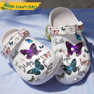 Butterfly Faith White Crocs Clog Shoes