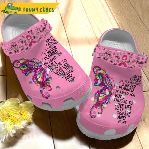 Butterfly We Wear Pink Breast Cancer Crocs Slippers 3