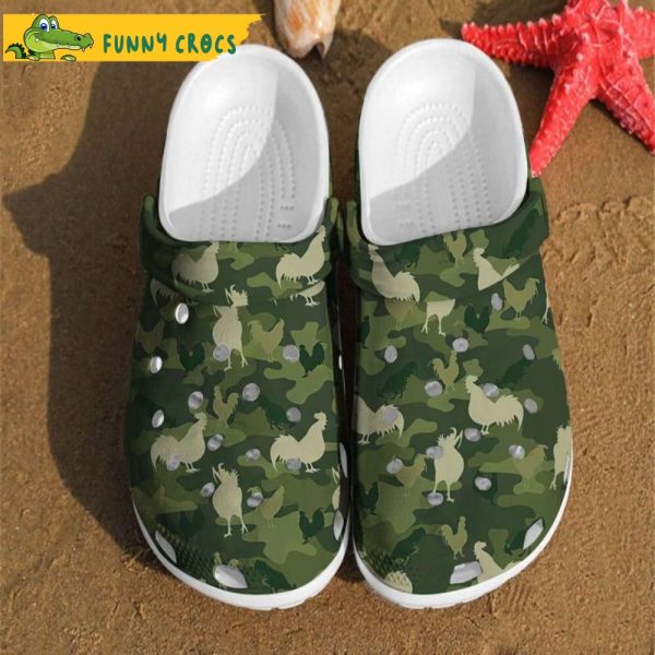 Camo Patterns Chicken Crocs Clog Shoes