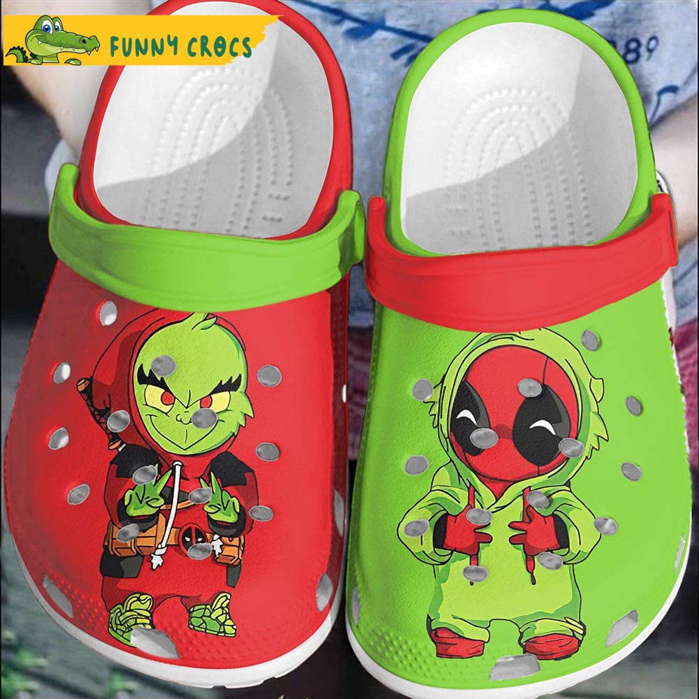 Cartoon Deadpool And Grinch Crocs Clog Shoes - Step into style with Funny  Crocs