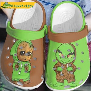 Cartoon Groot And Grinch Crocs Clog Shoes