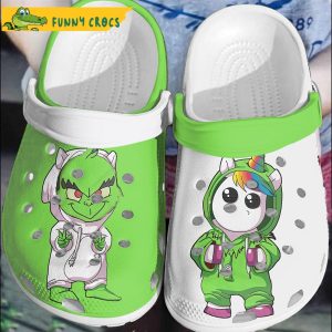 Cartoon Unicorn And Grinch Crocs Clog Shoes