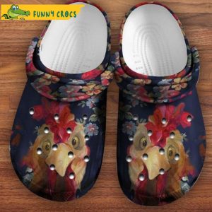 Chicken Paintings Funny Crocs Clog Shoes