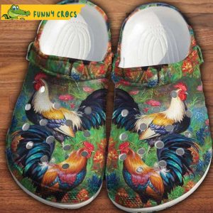 Chicken Rooster Nature Flower Crocs Clog Shoes