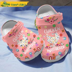 Chicken Whisperer Floral Pink Crocs Clog Shoes