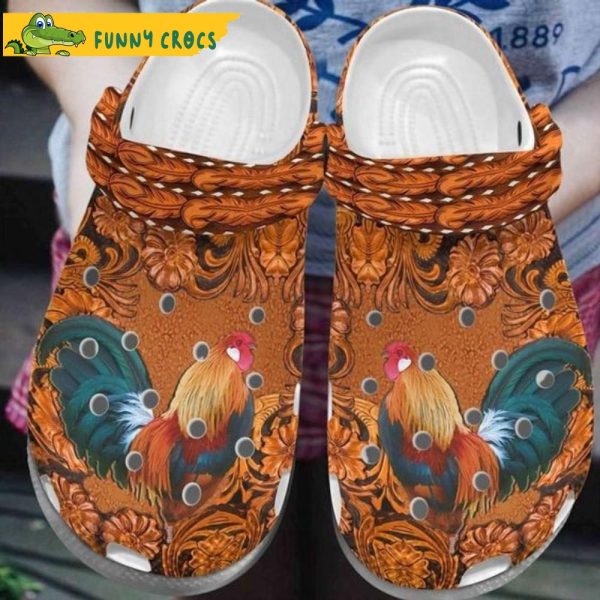 Chicken Wood Flower Crocs Clog Shoes