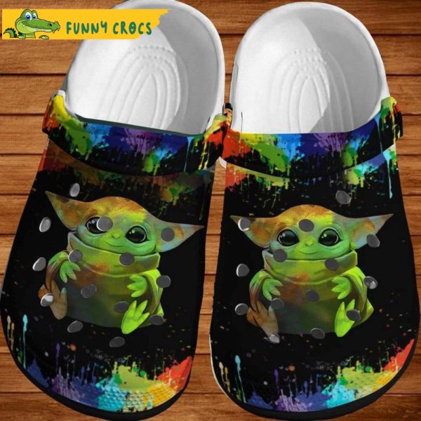 Colorful Baby Yoda Crocs Clog Shoes