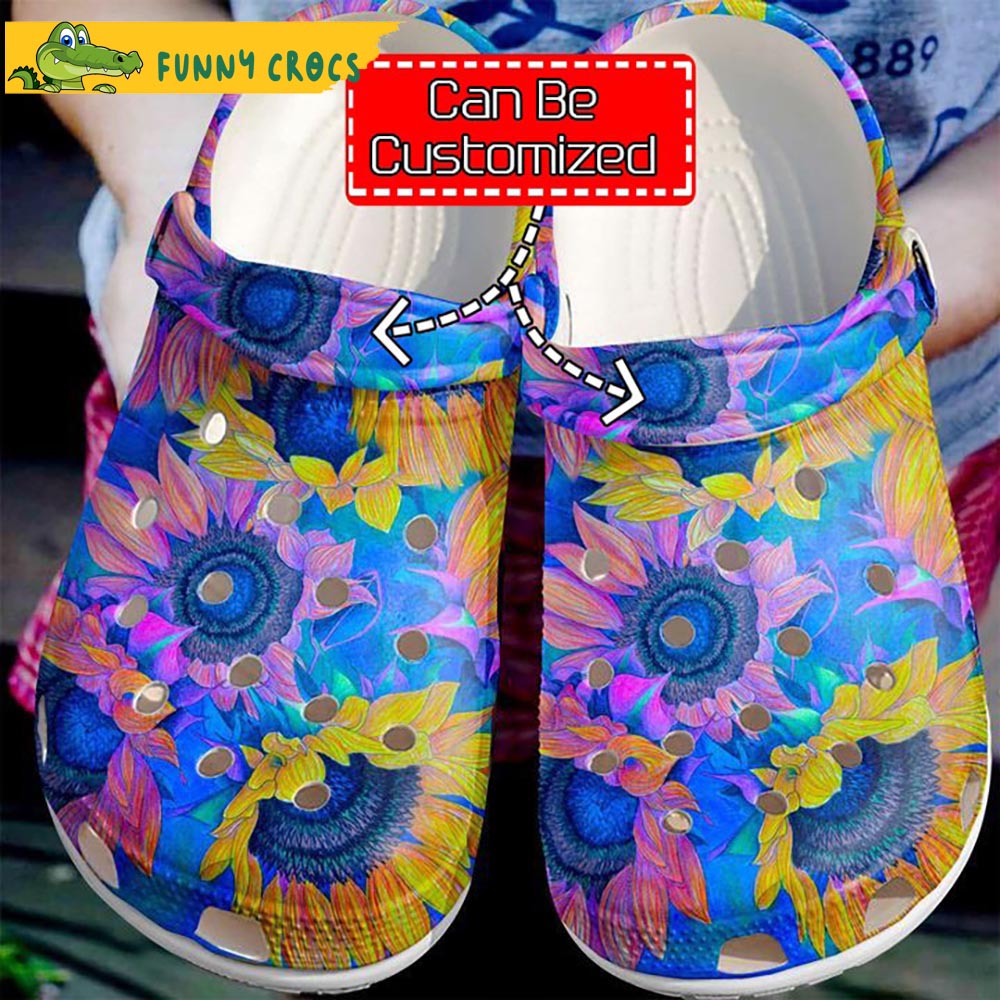Colorful Sunflowers Hippie Crocs