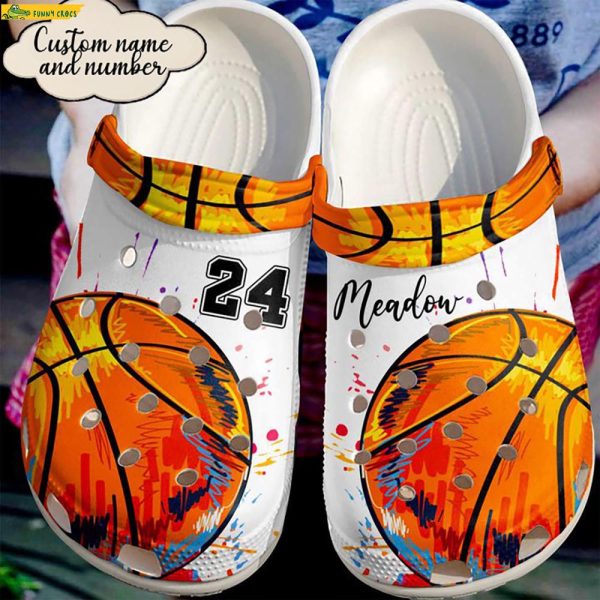 Custom And Number I Love Basketball Crocs Clog Shoes