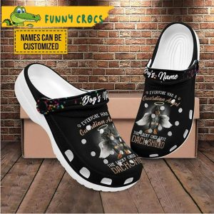 Custom Black Dachshund Crocs Slippers