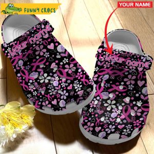 Custom Breast Cancer Crocs Slippers 3