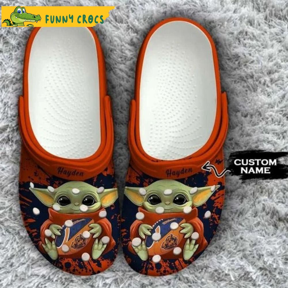 Custom Chicago Bears Baby Yoda Crocs