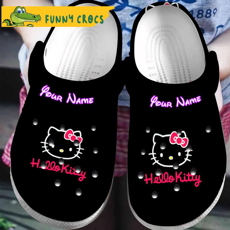 Custom Hello Kitty Black Crocs Slippers