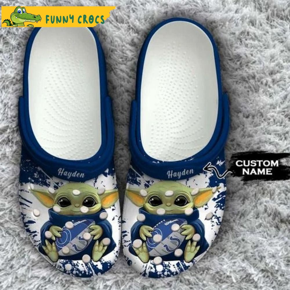 Custom Indianapolis Colts Baby Yoda Crocs
