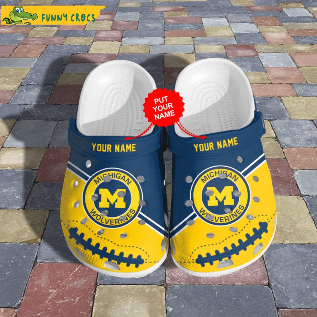 Custom Michigan Wolverines Football NCAA Crocs Slippers