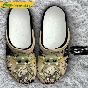 Custom New Orleans Saints Baby Yoda Crocs