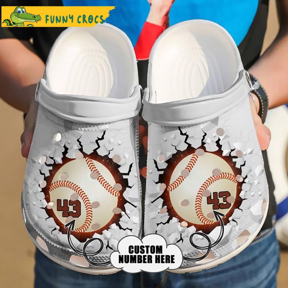 Custom Number Baseball Crocs Clog Shoes