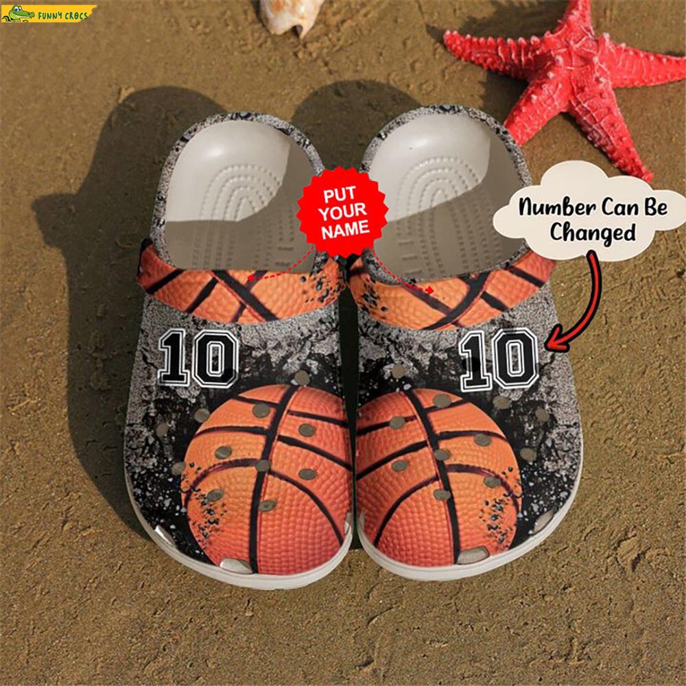 Custom & Number Dimond Basketball Orange Crocs