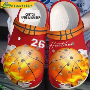 Custom & Number Fire Basketball Crocs Slippers