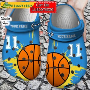 Custom Number Lover Blue Basketball Crocs Slippers 1 1