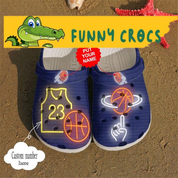 Custom & Number Neon Basketball Crocs