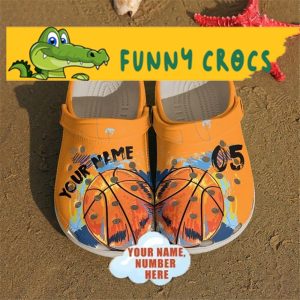 Custom & Number Orange Basketball Crocs