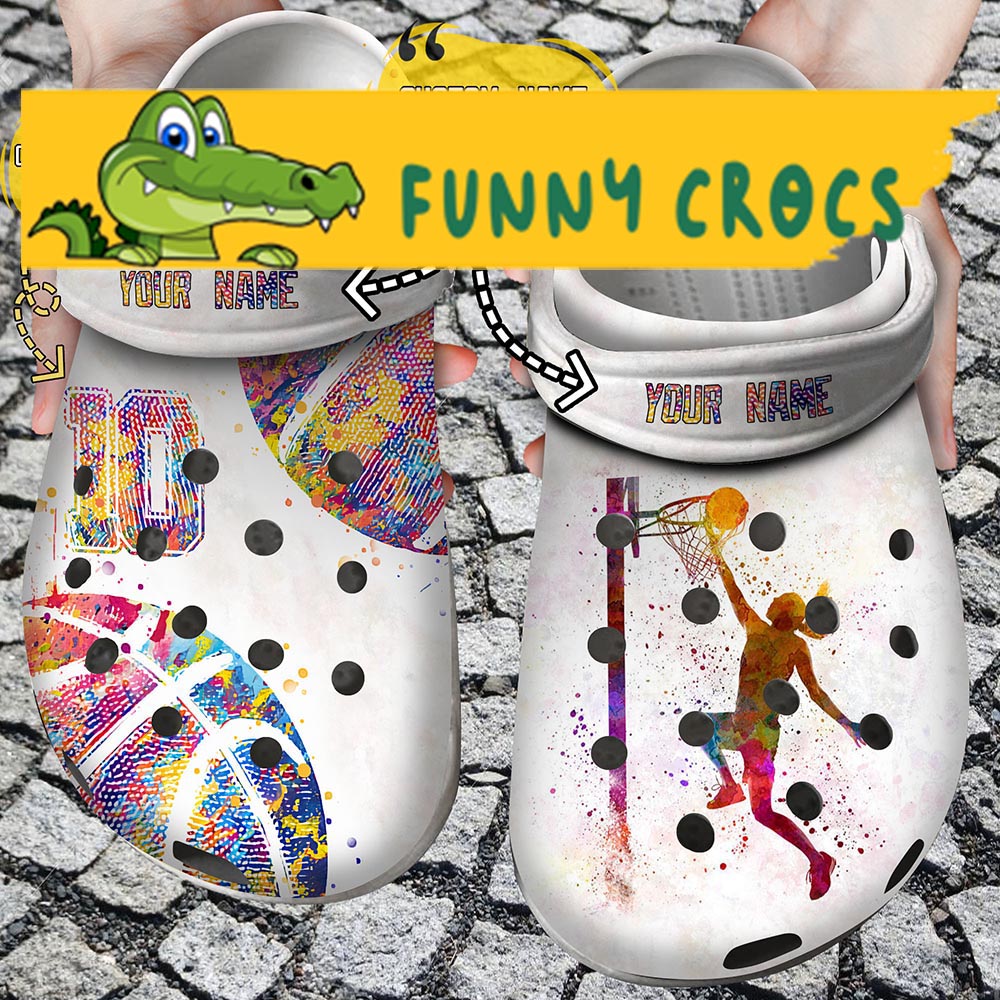 Custom & Number Player Colorful Basketball Crocs
