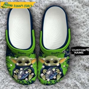 Custom Seattle Seahawks Baby Yoda Crocs
