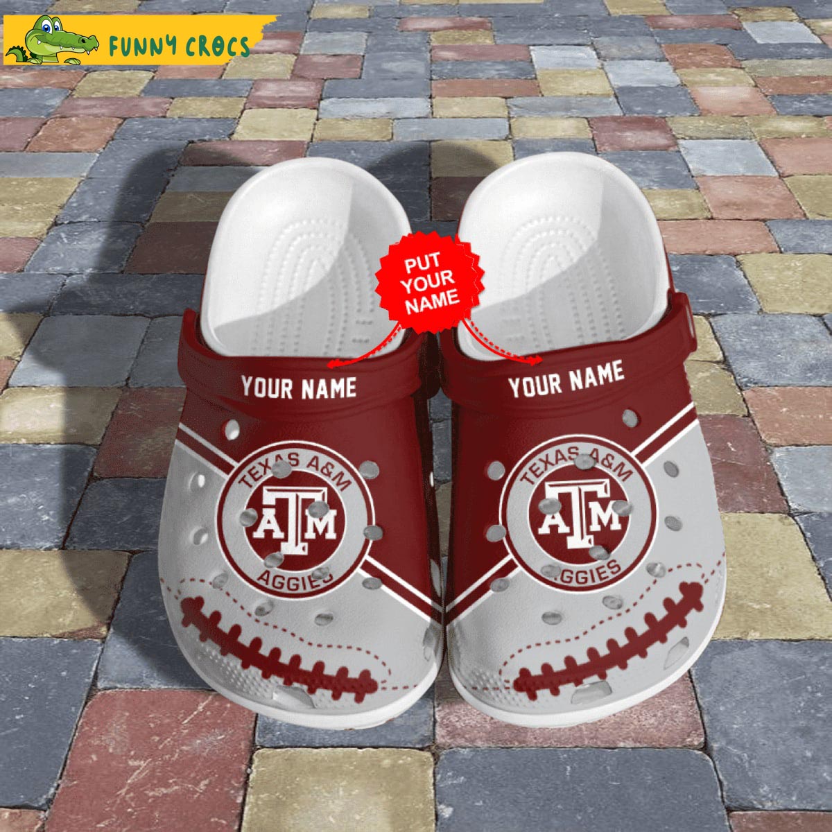 Custom Texas A&M Aggies Football NCAA Crocs Slippers