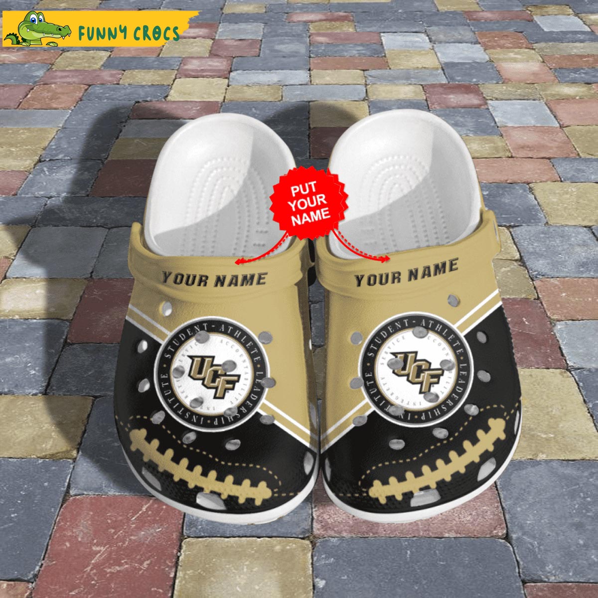 Custom UCF Knights Football NCAA Crocs Slippers