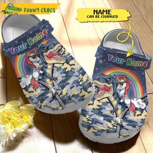 Custom Unicorn Riding Dinosaur Crocs 3