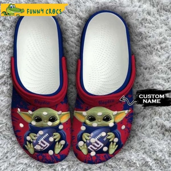 Custom New York Giants Baby Yoda Crocs