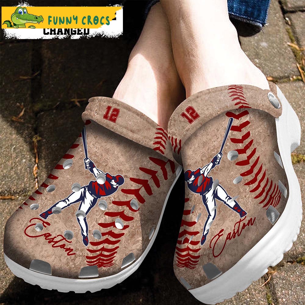 Customized Baseball Leather Crocs Clog Shoes
