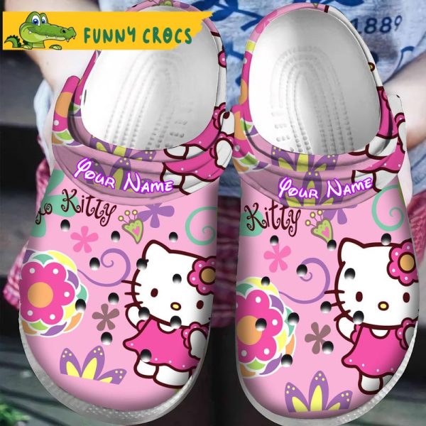 Customized Hello Kitty Flower Crocs Slippers