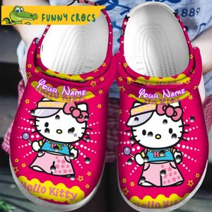 Customized Hello Kitty Pink Red Crocs