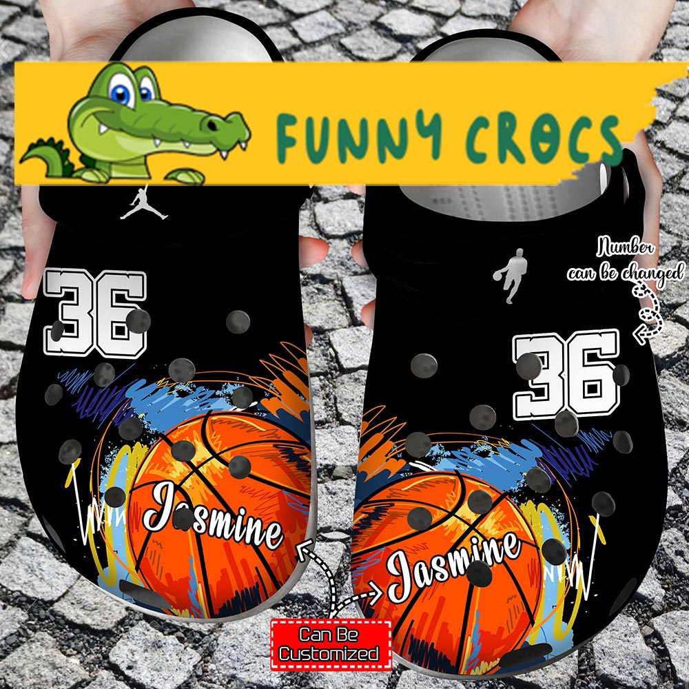 Customized & Number Basketball Colorful Crocs